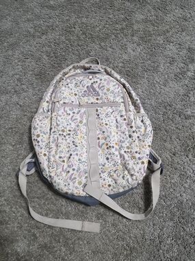 Adidas Floral Print Backpack in White and Pastels